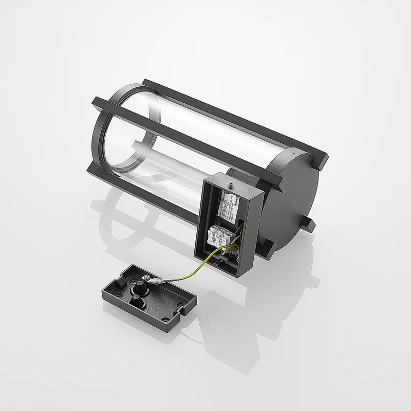B-Ware Lucande Außenwandleuchte Brienne anthrazit Gartenlampe dimmbar IP54 30cm Metall
