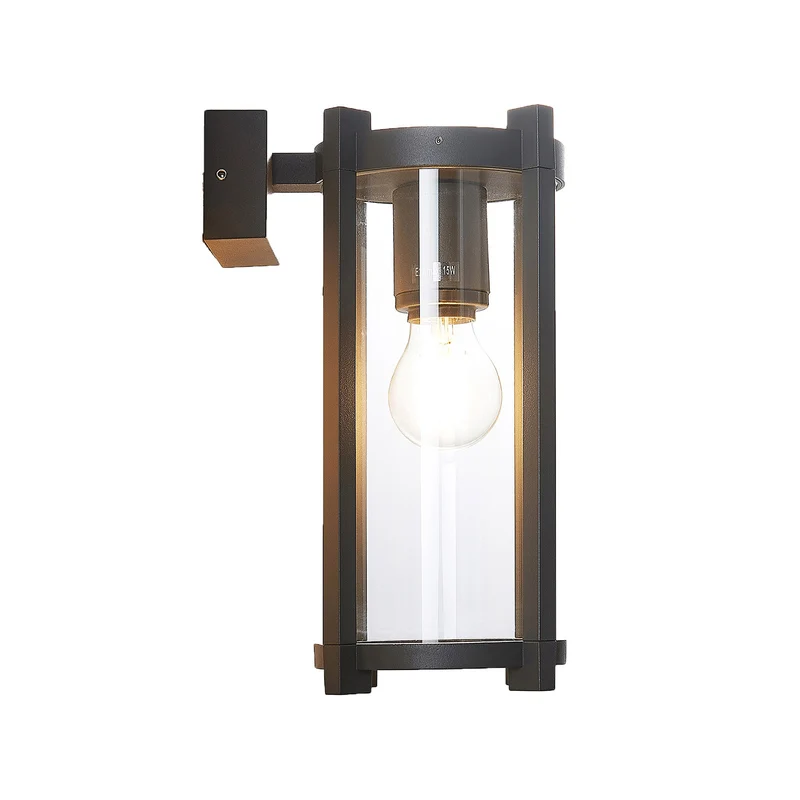 B-Ware Lucande Außenwandleuchte Brienne anthrazit Gartenlampe dimmbar IP54 30cm Metall