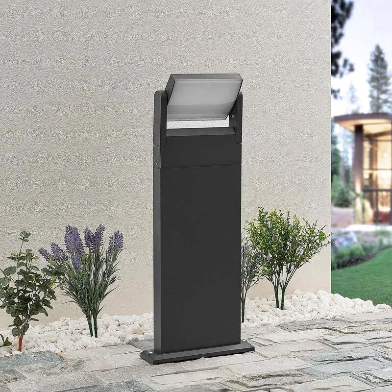 B-Ware Lindby Cathalena LED-Wegeleuchte Wegelampe Lampe Leuchte Gartenlampe Dunkelgrau