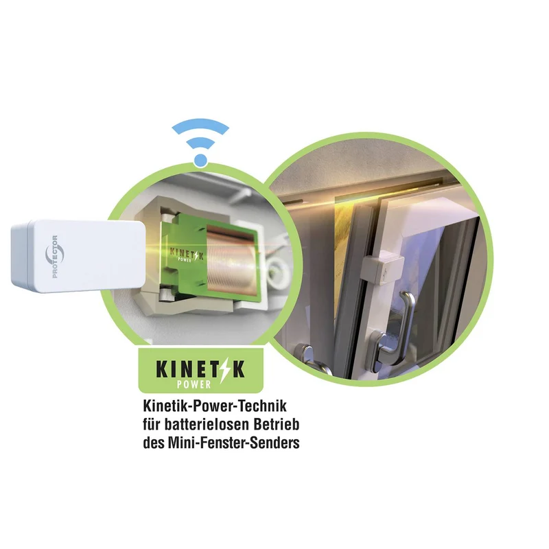 B-Ware Protector Funk Abluftsteuerung Fensterkontaktschalter ASK 5020 Weiß batterielos