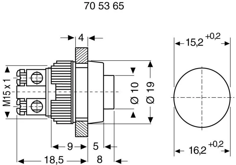 57x B-Ware Rafi 110001001.0301 Drucktaster 250 V/AC 0.7 A 1 x Aus/(Ein) tastend 57 STÜCK