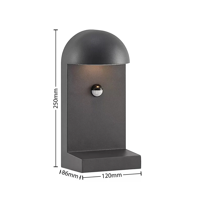 B-Ware Lucande Außenleuchte Jasmia LED Gartenlampe Sensor dimmbar dunkelgrau IP44 25cm