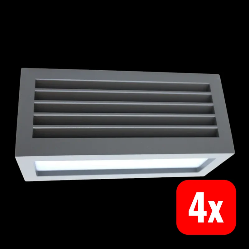 4x B-Ware Deko Light Wandleuchte Wandaufbauleuchte Wall Line III E27 Anthrazit Alu 4 STÜCK