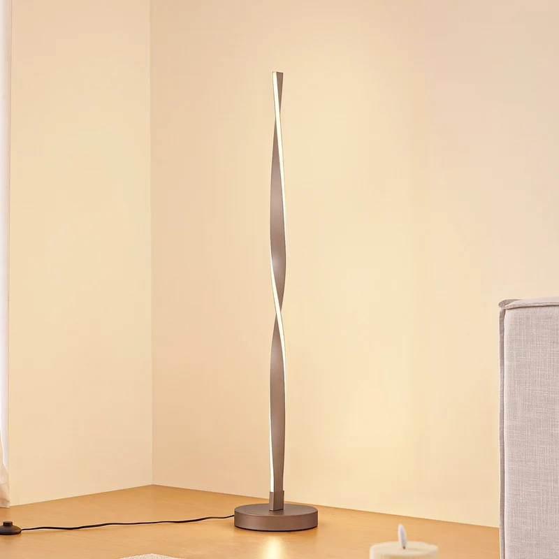 B-Ware Lindby Stehleuchte Stehlampe LED Jaren schwarz braun CCT Beleuchtung 114 cm227