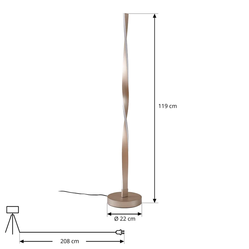B-Ware Lindby Stehleuchte Stehlampe LED Jaren schwarz braun CCT Beleuchtung 114 cm227