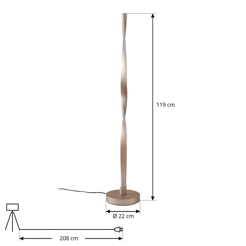 B-Ware Lindby Stehleuchte Stehlampe LED Jaren schwarz braun CCT Beleuchtung 114 cm227