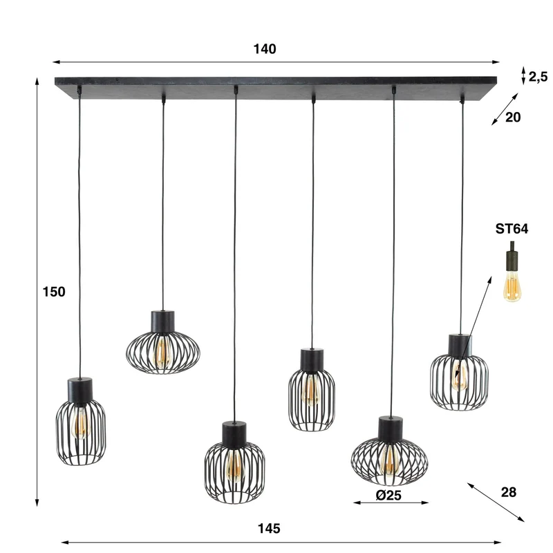 B-Ware Prison Hängelampe Hängeleuchte Lampe Pendellampe Pendelleuchte E27 SIEHE TEXT